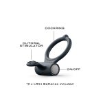 Эрекционное кольцо Dorcel Power Clit V2 с вибрацией, с язычком со щеточкой