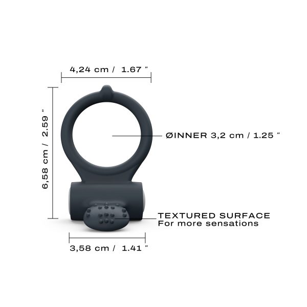 Эрекционное кольцо Dorcel Power Clit V2 с вибрацией, с язычком со щеточкой