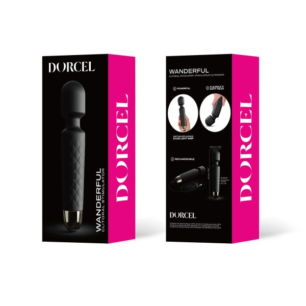 Мини-вибромассажер Dorcel Wand Wanderful мощный, водонепроницаемый, 18 режимов работы