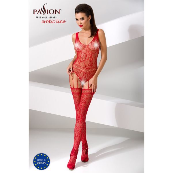 Бодістокінг Passion BS051 комбінезон, імітація панчіх і боді