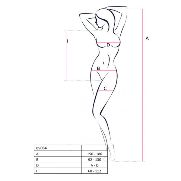 Бодістокінг Passion BS064 боді, закрите плече, відкритий доступ