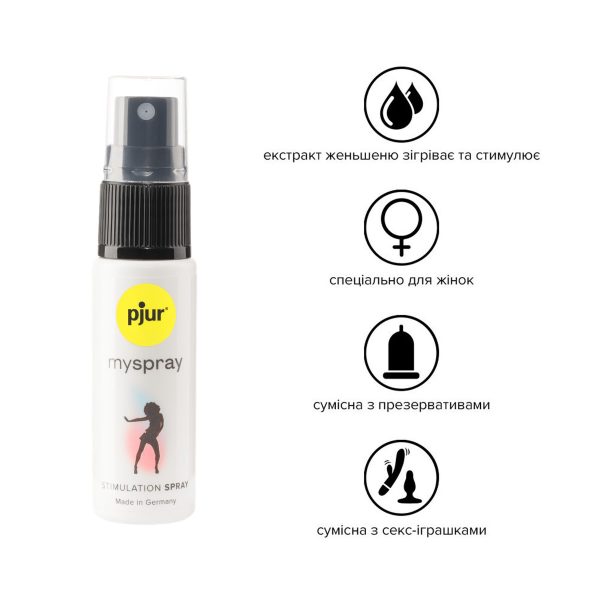 Возбуждающий спрей для женщин pjur myspray 20 мл, с экстрактом алоэ, эффект покалывания