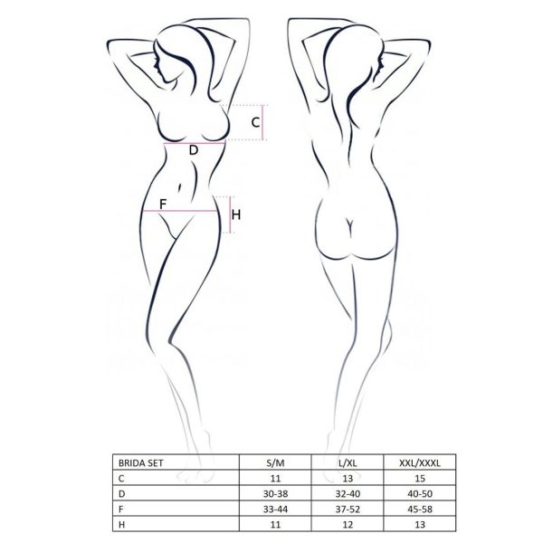 Комплект білизни Passion Exclusive BRIDA SET OpenBra трусики-танга, пояс, відкритий ліф