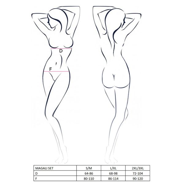 Комплект белья Passion Exclusive MAGALI SET OpenBra стрэпы, лиф, трусики и пояс