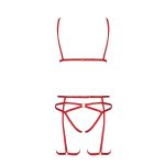 Комплект белья Passion Exclusive MAGALI SET OpenBra XXL/ стрепы, лиф, трусики и пояс