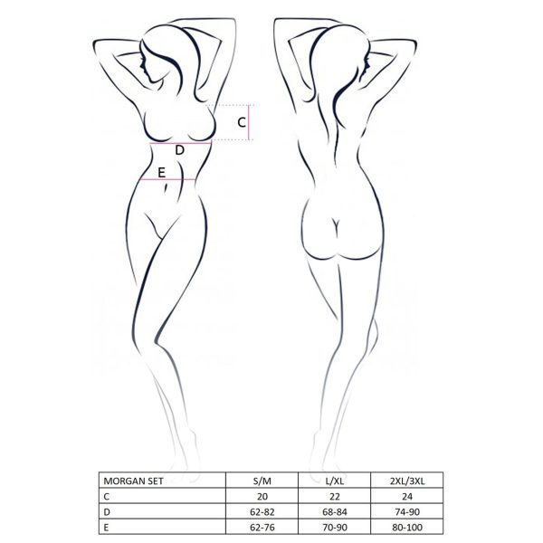 Комплект білизни Passion Exclusive MORGAN SET OpenBra стрепи, трусики, ліф, пояс