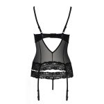 Корсет з відкритими грудьми Passion Exclusive NORTH CORSET пажі, трусики, шнурівка