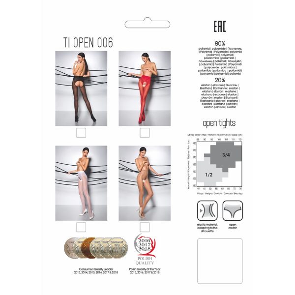 Эротические колготки Passion TIOPEN 006 3/4 (30 den), с вырезом, имитация трусиков