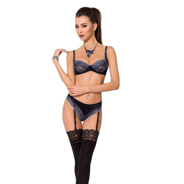 Комплект белья Passion Exclusive GISELE SET лиф, трусики с пажами