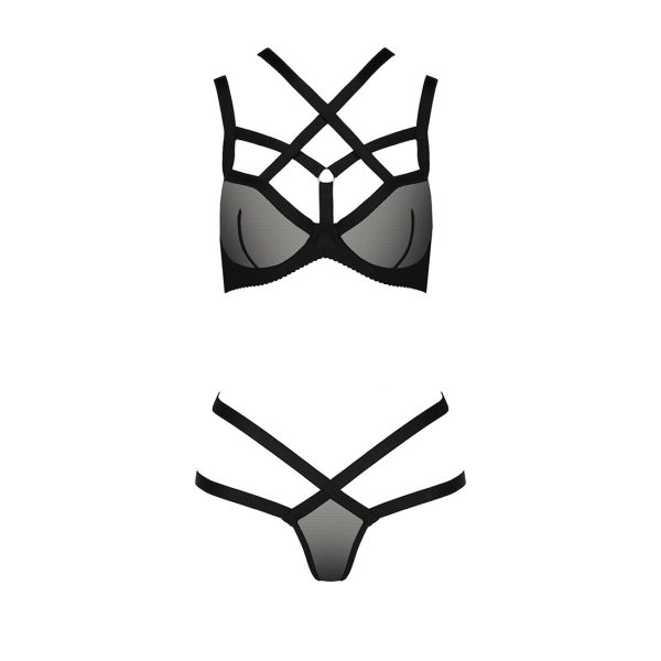 Комплект белья Passion Exclusive HAGAR SET XXL/ стрэпы, трусики и лиф