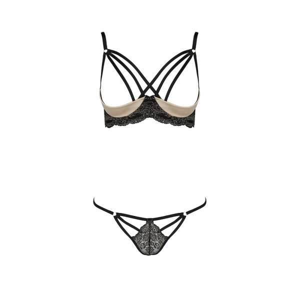 Комплект білизни Passion Exclusive VALERY SET OpenBra XXL стрепи, трусики, відкритий ліф