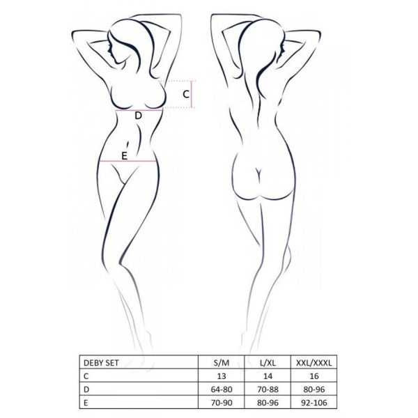 Комплект белья под латекс Passion DEBY SET , лиф, мини-юбочка, стринги
