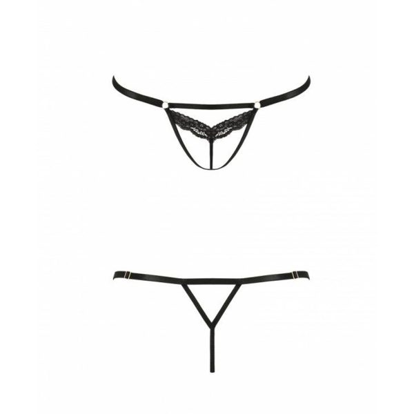 Відверті трусики-стрепи з мереживом Passion Exclusive SOLON THONG