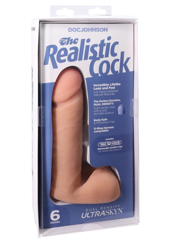 Фаллоимитатор Doc Johnson The Realistic Cock 6 inch — ULTRASKYN, Vack-U-Lock, диаметр 4,3 см