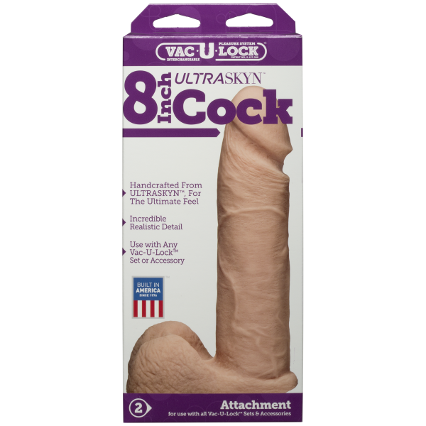Фалоімітатор Doc Johnson Vac-U-Lock - 8 Inch ULTRASKYN Cock діаметр 5,1 см