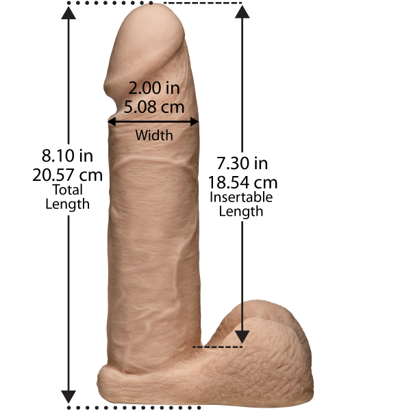 Фалоімітатор Doc Johnson Vac-U-Lock - 8 Inch ULTRASKYN Cock діаметр 5,1 см