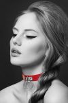 Чокер з кільцем для повідця Bijoux Pour Toi - FETISH екошкіра