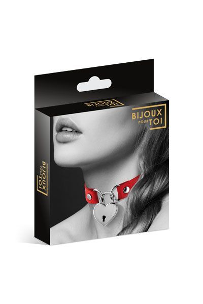 Чокер з замочком-сердечком Bijoux Pour Toi - HEART LOCK екошкіра
