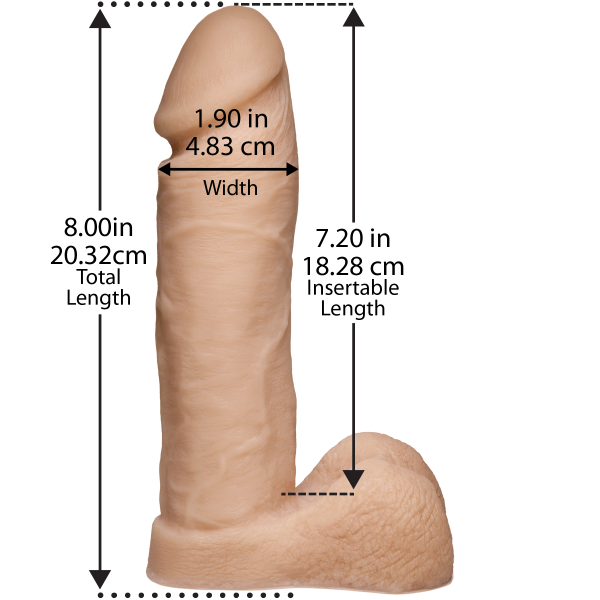 Фаллоимитатор Doc Johnson Platinum TRUSKYN - The Tru Ride 8 Inch, диаметр 4,8см, двухслойный силикон