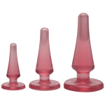 Набор анальных пробок Doc Johnson Crystal Jellies - макс. диаметр 2см - 3см - 4см