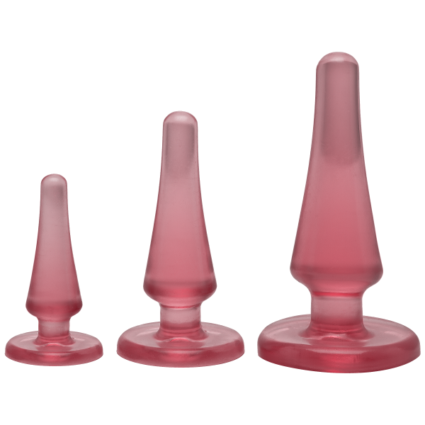 Набор анальных пробок Doc Johnson Crystal Jellies - макс. диаметр 2см - 3см - 4см