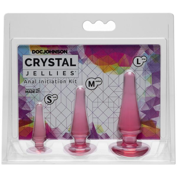 Набор анальных пробок Doc Johnson Crystal Jellies - макс. диаметр 2см - 3см - 4см