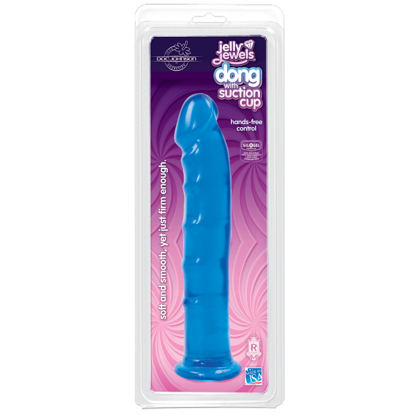 Фаллоимитатор Doc Johnson Jelly Jewels Dong & Suction Cup диаметр 3,6см, антибактериальный ПВХ