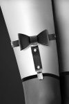 Гартер на ногу Bijoux Pour Toi - WITH BOW сексуальна підв'язка з бантиком, екошкіра
