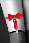 Гартер на ногу Bijoux Pour Toi - WITH BOW сексуальна підв'язка з бантиком, екошкіра