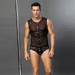 Мужской эротический костюм "Романтичный Стивен" Black: полупрозрачные трусики и маечка