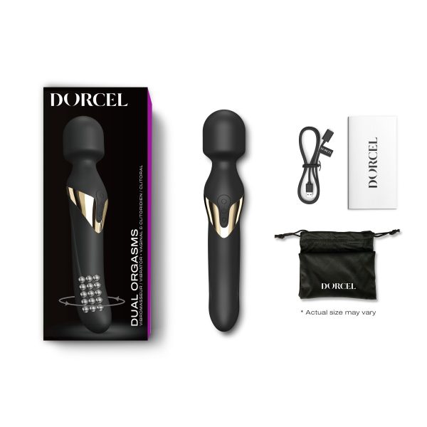 Вибромассажер 2в1 Dorcel Dual Orgasms классический массажер и вибратор с жемчужным массажем