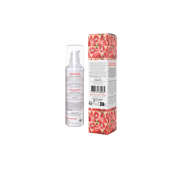 Массажное масло EXSENS Strawberry 50 мл разогревающее, без сахара, без парабенов, съедобное