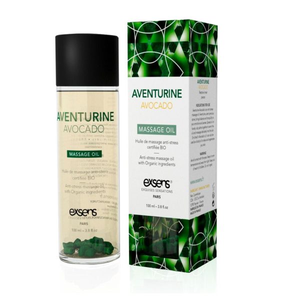 Массажное масло EXSENS Aventurine Avocado (анти-стресс с авантюрином) 100мл, натуральное