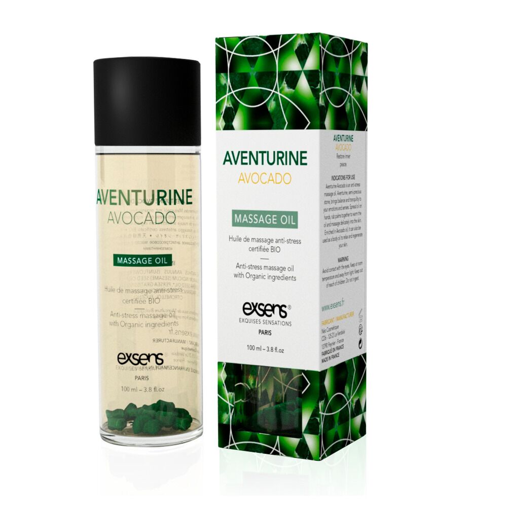 Массажное масло EXSENS Aventurine Avocado (анти-стресс с авантюрином) 100мл, натуральное