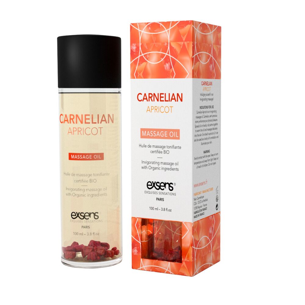 Массажное масло EXSENS Carnelian Apricot (бодрящее с сердоликом) 100мл, натуральное