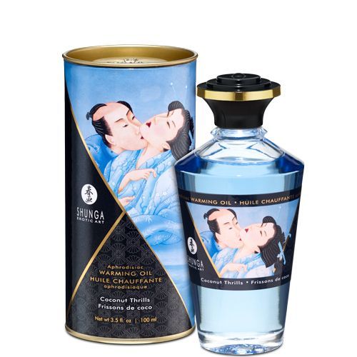 Разогревающее масло Shunga Aphrodisiac Warming Oil – Coconut Thrills (100 мл) без сахара, вкусное