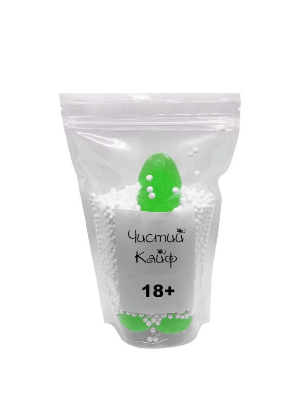 Мило у формі пеніса Чистий Кайф Green size крафтове мило-член, натуральне