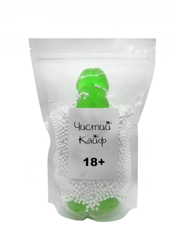 Мило у формі пеніса Чистий Кайф Green size крафтове мило-член, натуральне