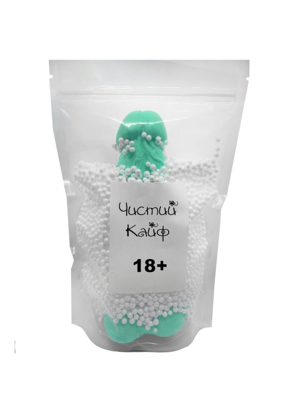Мило у формі пеніса Чистий Кайф Turquoise size крафтове мило-член, натуральне