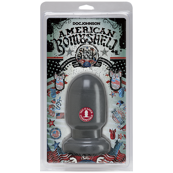 Анальная пробка для фистинга Doc Johnson American Bombshell - Shell Shock Gun Metal, диаметр 7,4см