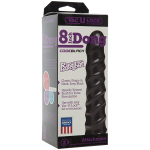 Дилдо Doc Johnson CodeBlack - 8 Inch Raging Vac-U-Lock со стимулирующим рельефом, диаметр 3,8см
