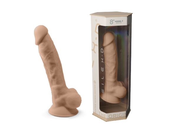 Фаллоимитатор SilexD Vetus Flesh (MODEL 1 size 8in), двухслойный, силикон+Silexpan, диаметр 4,2см