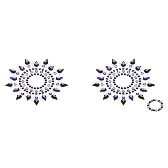 Пестіс з кристалів Petits Joujoux Gloria set of 2 - Black/ прикраса на груди