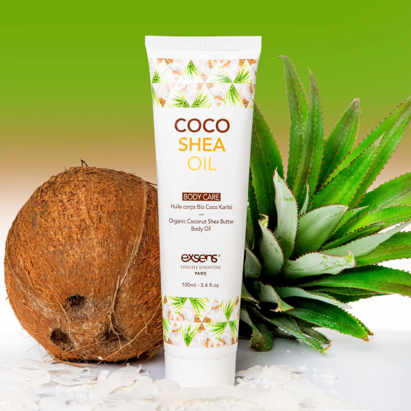 Органическое кокосовое масло карите (ши) для тела EXSENS Coco Shea Oil 100 мл, сертификат ECOCERT