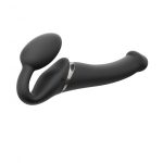 Безремневой страпон с вибрацией Strap-On-Me Vibrating диаметр 3,8см, пульт ДУ, регулируемый