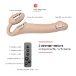 Безремневой страпон с вибрацией Strap-On-Me Vibrating Flesh диаметр 3,3см, пульт ДУ, регулируемый