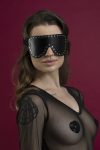 Маска на очі з заклепками Feral Feelings - Blindfold Mask, натуральна шкіра