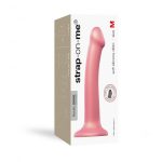 Насадка для страпона Strap-On-Me Mono Density Dildo Rose диам. 3,3см, однослойный силикон, гибкий