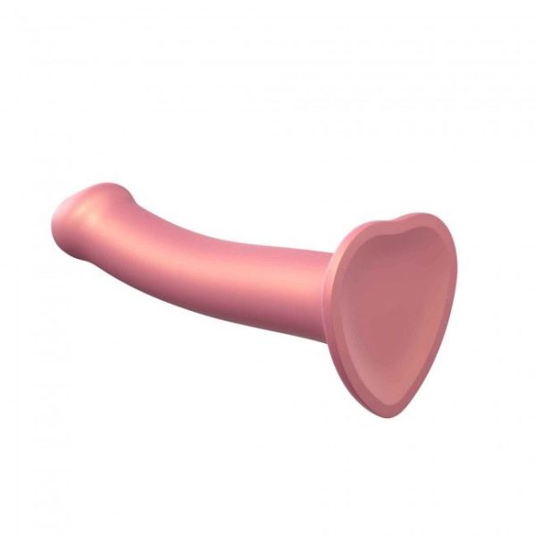 Насадка для страпона Strap-On-Me Mono Density Dildo Rose диам. 3,3см, однослойный силикон, гибкий