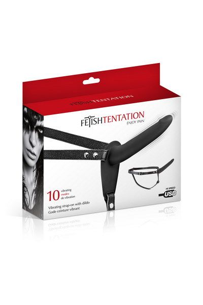 Страпон з вібрацією Fetish Tentation Vibrating Strap-On with Dildo
